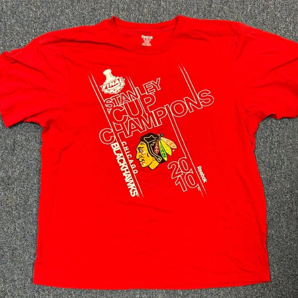 2010 Stanley Cup Champs Chicago Blackhawks Front and Back Hit Sz 2XL